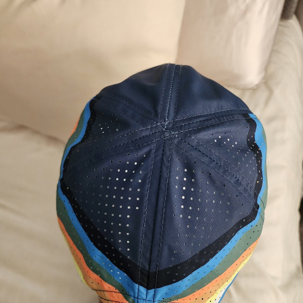 Rabbit Running Hat Unisex OSFM Navy Blue Excellent Rainbow Mesh RAD Performance - Picture 5 of 7